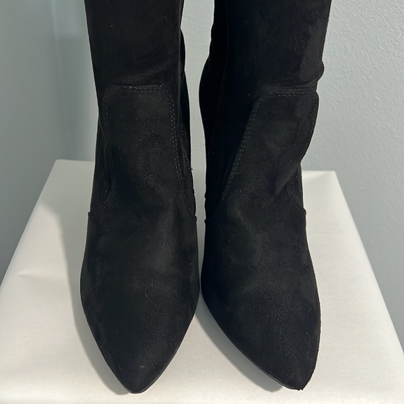FRENCH CONNECTION Black Faux Suede Over the Knee Jordan Boot - Picture 13 of 16